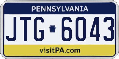 PA license plate JTG6043