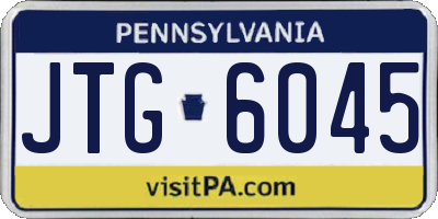 PA license plate JTG6045