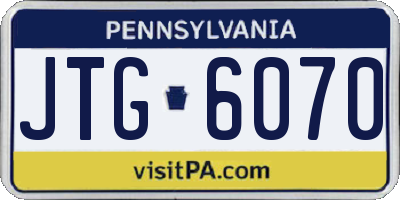 PA license plate JTG6070