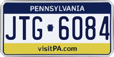 PA license plate JTG6084