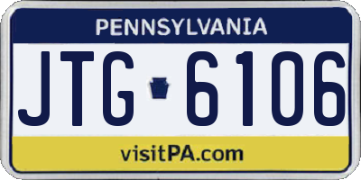 PA license plate JTG6106