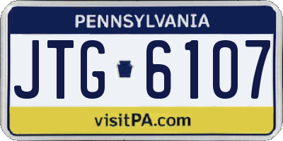 PA license plate JTG6107
