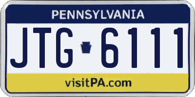 PA license plate JTG6111