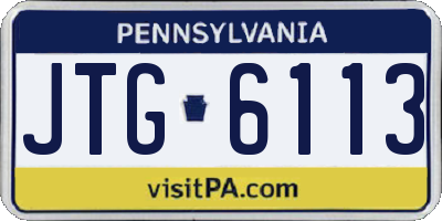 PA license plate JTG6113