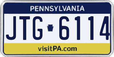 PA license plate JTG6114