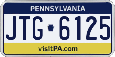 PA license plate JTG6125
