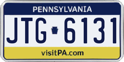 PA license plate JTG6131