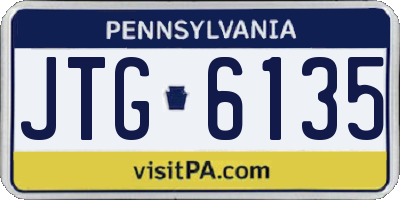 PA license plate JTG6135
