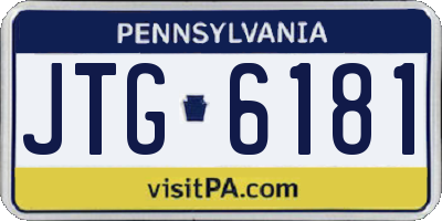 PA license plate JTG6181
