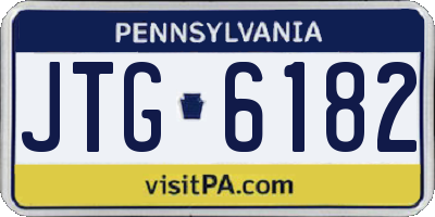 PA license plate JTG6182