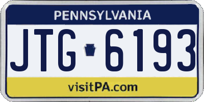 PA license plate JTG6193