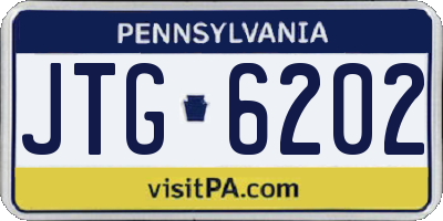 PA license plate JTG6202