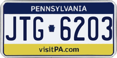 PA license plate JTG6203