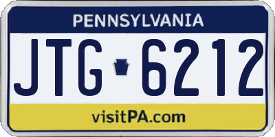 PA license plate JTG6212