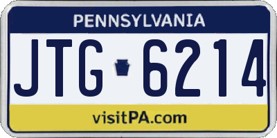 PA license plate JTG6214
