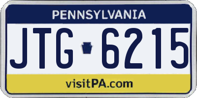 PA license plate JTG6215