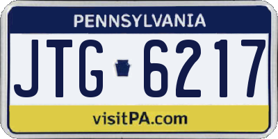 PA license plate JTG6217