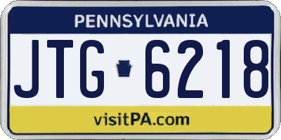 PA license plate JTG6218