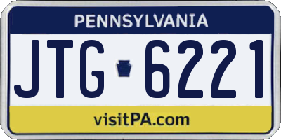 PA license plate JTG6221