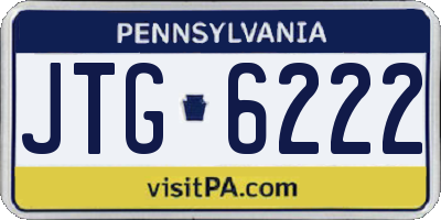 PA license plate JTG6222