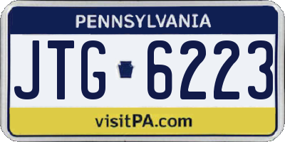 PA license plate JTG6223