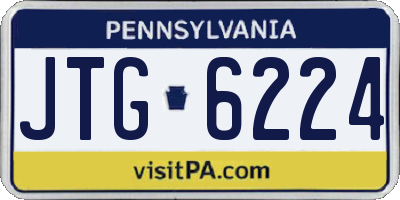 PA license plate JTG6224