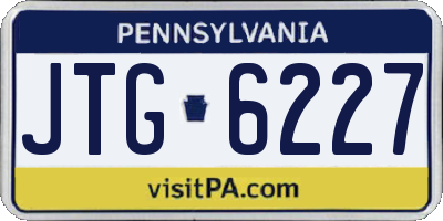 PA license plate JTG6227