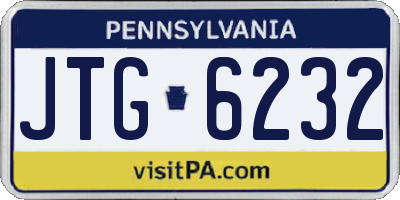 PA license plate JTG6232