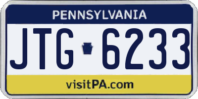 PA license plate JTG6233