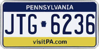 PA license plate JTG6236