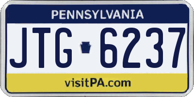 PA license plate JTG6237