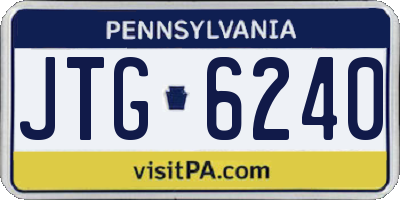 PA license plate JTG6240