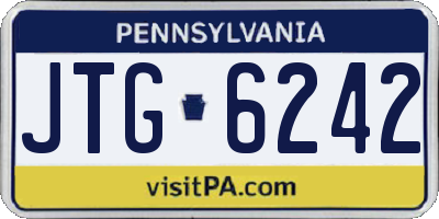 PA license plate JTG6242