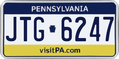 PA license plate JTG6247