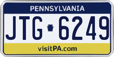 PA license plate JTG6249