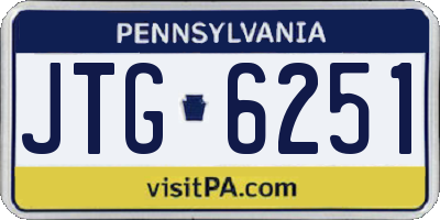PA license plate JTG6251