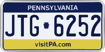 PA license plate JTG6252
