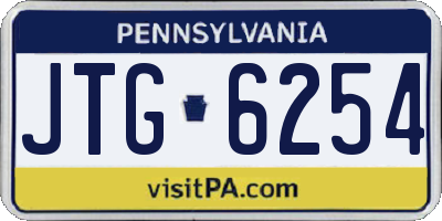 PA license plate JTG6254