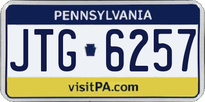 PA license plate JTG6257