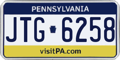 PA license plate JTG6258