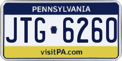 PA license plate JTG6260