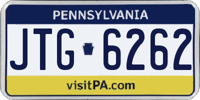 PA license plate JTG6262