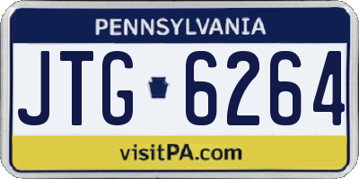 PA license plate JTG6264