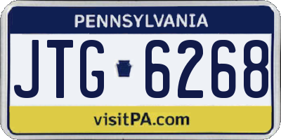 PA license plate JTG6268