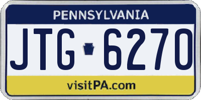 PA license plate JTG6270