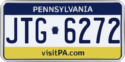 PA license plate JTG6272