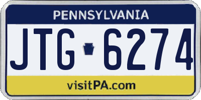 PA license plate JTG6274