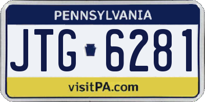 PA license plate JTG6281