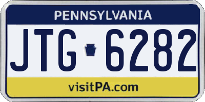 PA license plate JTG6282