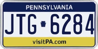 PA license plate JTG6284